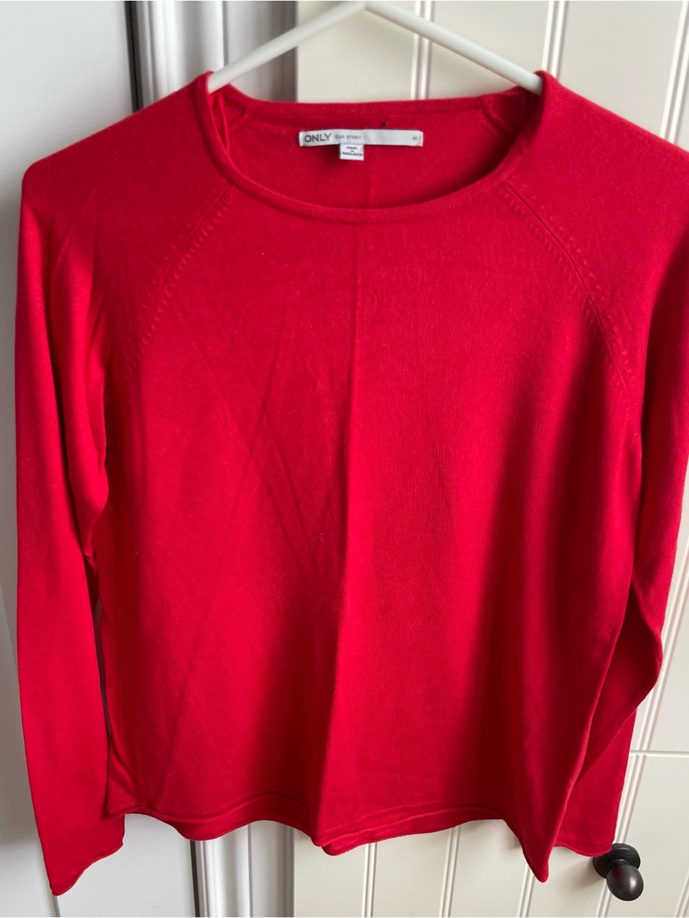 ONLY Bright Red Crewneck Long Sleeve Top